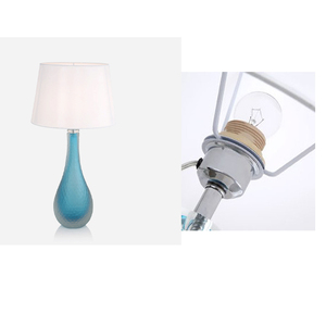 American semplice creativo luce blu <span class=keywords><strong>paralume</strong></span> in vetro per la decorazione camera da letto elettrico vetro vetro lampada da tavolo fornitura - Product Image 2