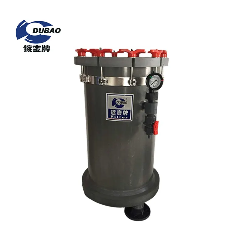 PVC chrome plated filter housing with cartridge filter for chrome plating