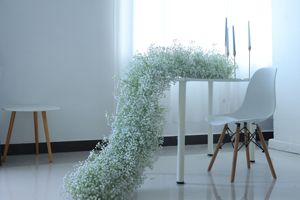 E089 <span class=keywords><strong>Runner</strong></span> da Tavolo con Foglie Verdi e Fiori Artificiali per Decorazione Corridoio, Ingresso e Matrimonio - Product Image 3