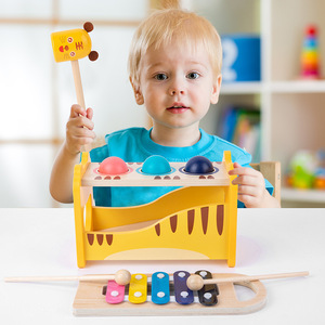 Xylophone en bois arc-en-ciel pour enfants d'âge préscolaire, jouet de percussion musical pour l'apprentissage précoce des tout-petits, ensemble de jouets Toywoo HJ-4011 - Product Image 3