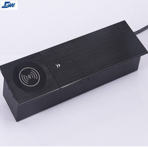 <span class=keywords><strong>Prise</strong></span> d'alimentation modulaire pour Table en aluminium avec couvercle rabattable, chargeur USB sans fil - Product Image 1