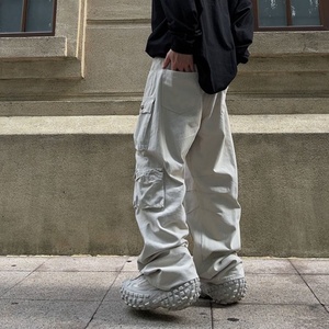 Pantalon cargo décontracté pour homme, style Harajuku, coupe ample et droite, multi-poches, streetwear personnalisé populaire - Product Image 2
