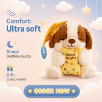 Peluche chien mignon, jouet en peluche doux, chiot endormi pour le coucher, cadeau en coton PP brodé