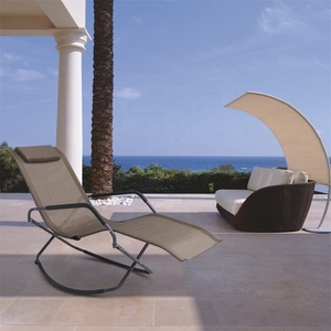 Couchage Détente Lit Bain De Soleil Pliant Chaise de Plage <span class=keywords><strong>À</strong></span> <span class=keywords><strong>Bascule</strong></span> Chaise Paresseux Reste <span class=keywords><strong>Transat</strong></span> de <span class=keywords><strong>Jardin</strong></span> En Acier - Product Image 4