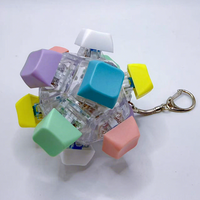 Porte-clés testeur de commutateur à 12 touches lumineux, jouet anti-stress de dessin animé, pendentif de sac à dos, article promotionnel personnalisé, cadeau de fête, cadeau de Noël