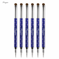 Pinceau double embout pour nail art, stylo à points UV, outils de dessin pour ongles, pinceau français de différentes tailles # 6 pour salon de manucure
