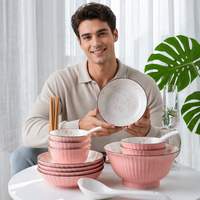 Service de vaisselle en porcelaine Joyye de luxe, personnalisé, écologique, non toxique, compatible congélateur et four, avec assiettes, bols et tasses