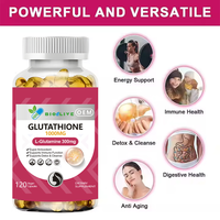 Capsules végétaliennes de glutathion 1000 mg + L-glutamine, formule antioxydante premium pour cheveux, peau et ongles, soutien immunitaire et bien-être, 120 unités