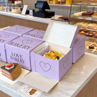 Offre Spéciale Logo Personnalisable Imprimé 5 Pouces Boîtes À Gâteau avec Fenêtre 18x18x14cm Boîte En Carton pour Boulangerie De Mariage Fête D'anniversaire