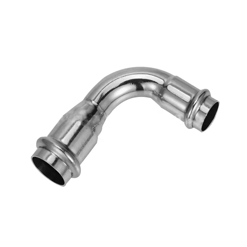 Stainless steel 90 degree reducing elbow V profile press fitting