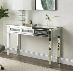Klassieke Ontwerp Sparkle Hand Gesneden Verpletterd Diamant Gespiegeld <span class=keywords><strong>Console</strong></span> Tafel Met <span class=keywords><strong>3</strong></span> Laden Woonkamer Meubels - Product Image 1