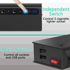Caricabatteria per auto TR24 180W 3 prese accendisigari 4 porte <span class=keywords><strong>USB</strong></span> adattatore di ricarica rapida con interruttore indipendente - Product Image 5