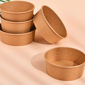 Biodegradabile usa e getta tazza di carta Kraft e insalatiera con coperchio da asporto caratteristica riciclabile - Product Image 5