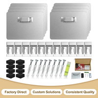 Kit complet de 14 crochets de sécurité pour cadres en verre, accessoires de montage mural pour cadres photo et miroirs