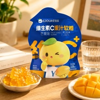 Gummies de jus de mangue et vitamine C à marque privée OEM, 60% de jus de fruits naturels, soutien immunitaire, collation santé sucrée, sachet de 108g, logo personnalisé