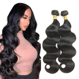 Extensiones de cabello humano brasileño con ondas, mechones de cabello virgen con integración industrial y comercial