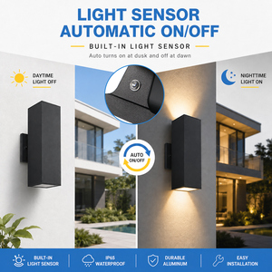 Luz de pared de aluminio IP65 para exteriores moderna cuadrada 5CCT 2700K-5000K lámparas LED Uso de jardín con montaje en pared - Product Image 3