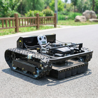 Tondeuse à gazon robotisée télécommandée KOOP à chenilles, moteur essence, coupe-herbe robuste pour pentes, idéale pour le jardin