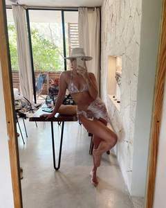 ชุดบิกินี่สุดเซ็กซี่สามชิ้นสำหรับผู้หญิง,ชุดว่ายน้ำผ้ารีไซเคิลผ้าโสร่งพิมพ์ลายงู XCYX-2144 - Product Image 5