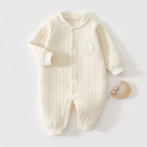 Combinaisons pour bébé en coton pur matelassé épais unisexe pour nouveau-né, automne-hiver, combinaisons de ramper, pyjamas - Product Image 1