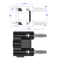 Double fiche banane empilable de haute qualité 4mm Double haut-parleur fil fiche banane connexion Double fiche banane