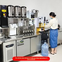 Établi commercial en acier inoxydable pour table de bar à eau de thé au lait pour café et salade nouvel équipement de condition pour magasin de thé au lait