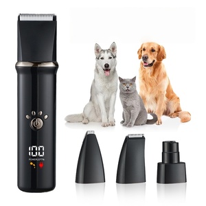Kit de aseo para perros 4 en 1 con pantalla LED Cortadoras de aseo para perros con 4 peines guía Recortadora de pelo para gatos recargable de bajo ruido - Product Image 1