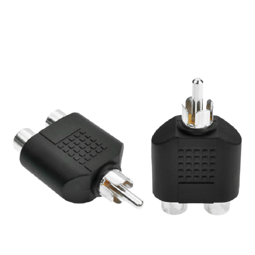 Nickel Lead 2 RCA Y Splitter 1 to 2 Audio Converter Model BX-R104 for Audio & Video