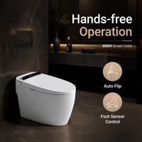 WC intelligent à poser au sol, avec buse autonettoyante, en céramique blanche allongée, télécommande incluse, double chasse S-Trap/P-Trap, chauffant