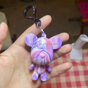 Figurines d'action <span class=keywords><strong>Marvel</strong></span> DIY, porte-clés Ours à grande tête, modèle vierge Ours fluide, pendentif de sac à dos fait maison, pendentif de voiture, figurine - Product Image 5