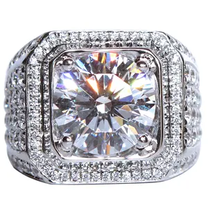Mannelijk Lab Diamant Edelstenen Ring Sieraden Verloving Trouwband Ringen Voor Mannen Jubileum Cadeau