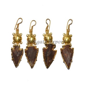 Boucles d'oreilles classiques en agate en forme de flèche pour fêtes et mariages, cadeau de fiançailles - Product Image 1