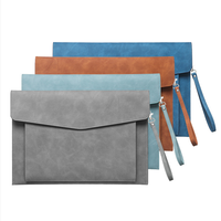 Carpeta de Archivos A4 de Cuero PU, Portadocumentos, Carpeta Tipo Sobre con Cierre Magnético para Recibos y Contratos