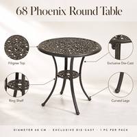 Ensemble de table et chaises de patio en aluminium moulé de luxe, livraison directe d'usine, démontable et léger, pour repas en extérieur