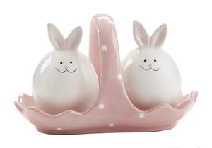 Ensemble d'ustensiles à sel et à poivre en céramique, forme d'œuf de pâques et de <span class=keywords><strong>lapin</strong></span>, prise personnalisée - Product Image 3