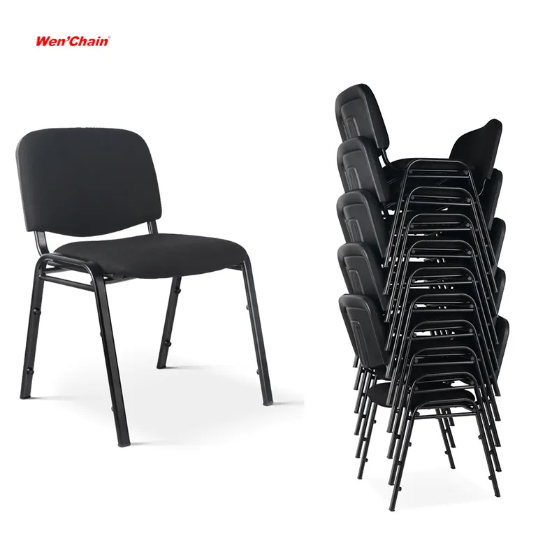 Современный дизайн металлический каркас, тканевые штабелируемые стулья для конференц-зала, стул для посетителей