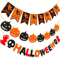Drapeau triangulaire en tissu non tissé avec cordon de tirage, article décoratif pour les fêtes d'Halloween, les rassemblements, marque Yueming, fabriqué à Tianjin