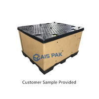 Solutions de stockage d'entrepôt, boîtes de palettes pliables et repliables avec couvercle de conteneur Gaylord, manchon en plastique pliable