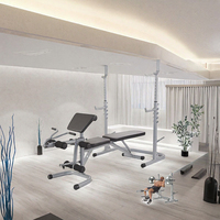 Banc de musculation réglable en fer, pliable, avec support pour haltères, barres, tractions, press à banc et squats, modèle XY-2100