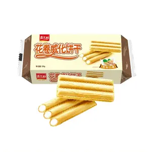 Peanut Flavor Wafer Roll Wafer Snack Food Biscuits and Cookies Wholesale Manufacturer Snacks Food 190g