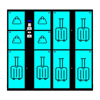 Casier à bagages intelligent en libre-service moderne pour les gares et les aéroports, pour le stockage des bagages, avec utilisation en supermarché et à l'hôtel