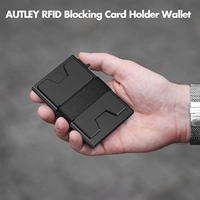 Porte-cartes de visite personnalisé en aluminium antivol avec blocage RFID portefeuille en cuir tendance insigne d'identification décoratif carte de crédit en métal