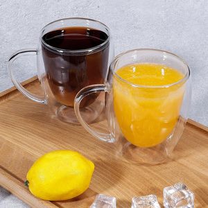 แก้วกาแฟ/ชา/ลาเต้ ขนาด 8 ออนซ์ 250 มล. แบบสองชั้น ทำจากแก้วบอโรซิลิเกต พร้อมหูจับ สำหรับเครื่องดื่มร้อนและเย็น - Product Image 5