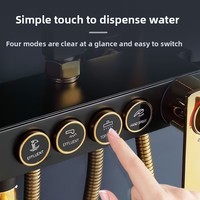 Ensemble de douche domestique à température constante pressurisée, kit de pomme de douche ABS, style pluie, robinet au design carré moderne