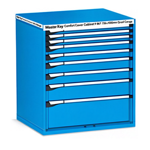 Fami Master Key Comfort <b>Drawer</b> Cabinet 9 <b>Drawers</b> 867x726x1000mm Grayish White Ral9002 <b>Tool</b> Storage - Product Image 2