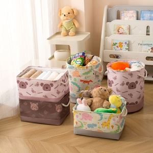 Children's Toy & Dirty Clothes Storage Basket Drawstring Foldable Thickened Cartoon Bear Design - Product Image 2