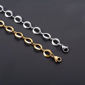 Bracelet en acier inoxydable de 8,2 mm, chaîne Rolo à gros cercles pour femmes et hommes, bijoux en métal, bracelet de poignet, chaîne de cheville, chaîne de main - Product Image 6
