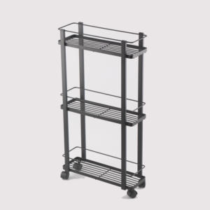 3 स्तरों के साथ पतली रोलिंग कार्ट, पहियों के साथ संकीर्ण रसोई भंडारण ट्रॉली, अंतरिक्ष की बचत रसोई शेल्फ और बाथरूम शेल्फ - Product Image 2