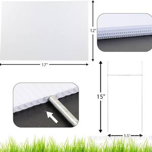 ป้ายสนามหญ้าพลาสติกสีขาว ขนาด 18 x 24 นิ้ว สำหรับงานวันเกิด งานขายของในโรงรถ ป้ายเช่า ป้ายบอกทาง ของตกแต่ง พร้อมเสา วัสดุ PP ตัดตามสั่ง - Product Image 3