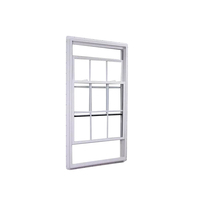 Fenêtres vinyle à double suspension, 20 pièces, en PVC/upc, style américain, avec verre petit et grille pour fenêtres de maison